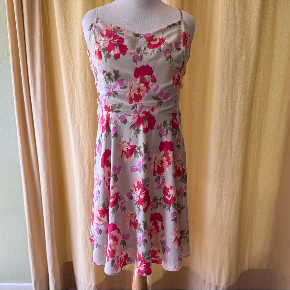 Old Navy Pink and Red Fit and Flare Sundress for Weddings